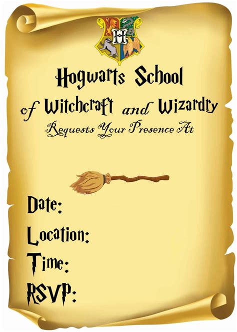 harry potter invitations template free|free printable harry potter birthday invitations.